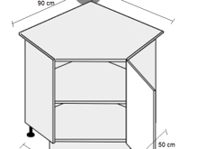Fotogalerie Dolní skříňka rohová pravá - D12R 90 P (90 cm) - kuchyně Avellino