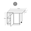 D13U P (105 cm), spodní pravá skříňka rohová kuchyně Treviso