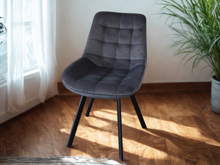 Fotogalerie Otočná jídelní židle Moty Velvet - šedá 