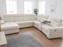 Fotogalerie Velká rohová sedací souprava do U s elektrickým křeslem Kanton - výběr potahů