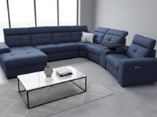 Fotogalerie Velká rohová sedací souprava do U s elektrickým křeslem Kanton - výběr potahů