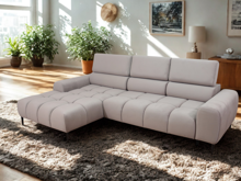 Fotogalerie Moderní rohová sedací souprava Elektric s elektrickým rozkladem - béžová 