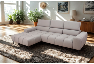 Moderní rohová sedací souprava Elektric s elektrickým rozkladem - béžová