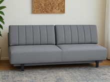 Fotogalerie Rozkládací pohovka na každodenní spaní s úložným prostorem 140 x 200 cm - Lunaro - šedá