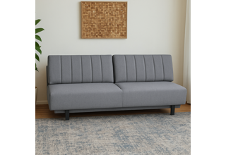 Rozkládací pohovka na každodenní spaní s úložným prostorem 140 x 200 cm - Lunaro - šedá