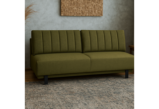 Rozkládací pohovka na každodenní spaní s úložným prostorem 140 x 200 cm - Lunaro - olivová