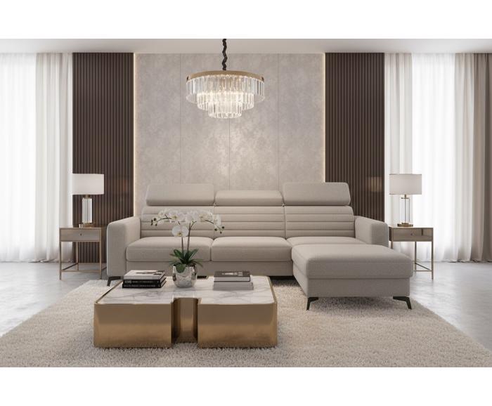 Fotogalerie Sedací souprava Madeira do L - potahy Monolith a Castel (S2FL + OTOR)