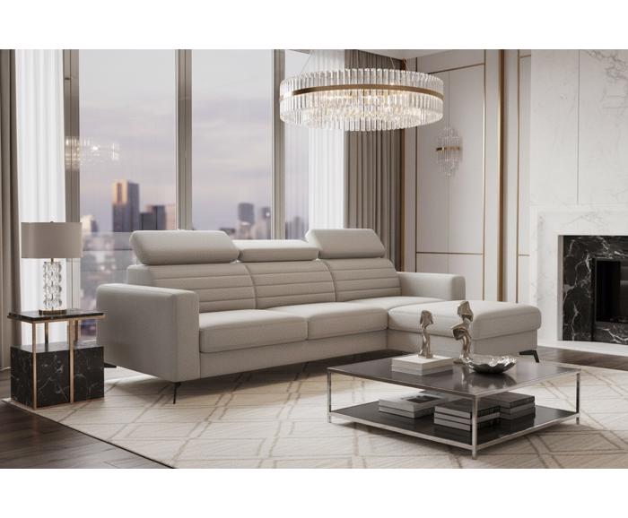 Fotogalerie Sedací souprava Madeira do L - potahy Monolith a Castel (S2FL + OTOR)