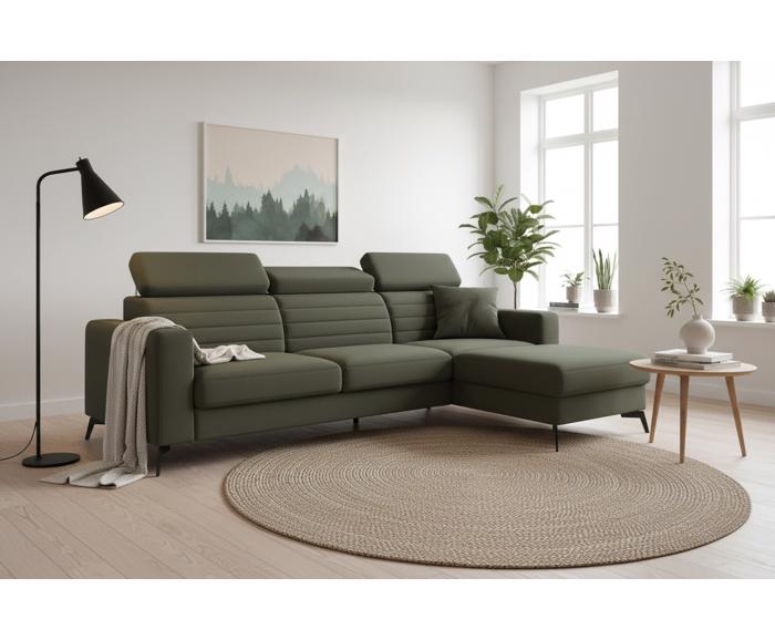 Fotogalerie Sedací souprava Madeira do L - potahy Monolith a Castel (S2FL + OTOR)