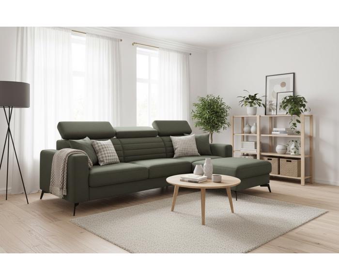 Fotogalerie Sedací souprava Madeira do L - potahy Monolith a Castel (S2FL + OTOR)