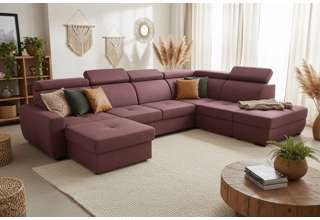 Sedací souprava Nevada ve tvaru U - OT(P)-2(F)-UPML-DL - Scala 57 hnědá