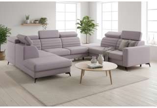 Sedací souprava Madeira do U - potahy Monolith a Castel (OTML + E + S2.5F + E2 + S2R)