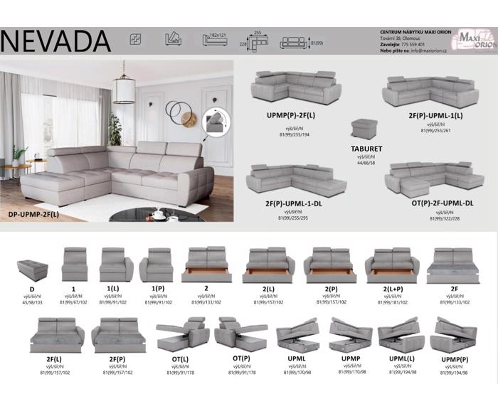 Fotogalerie Taburet Nevada - výběr potahů