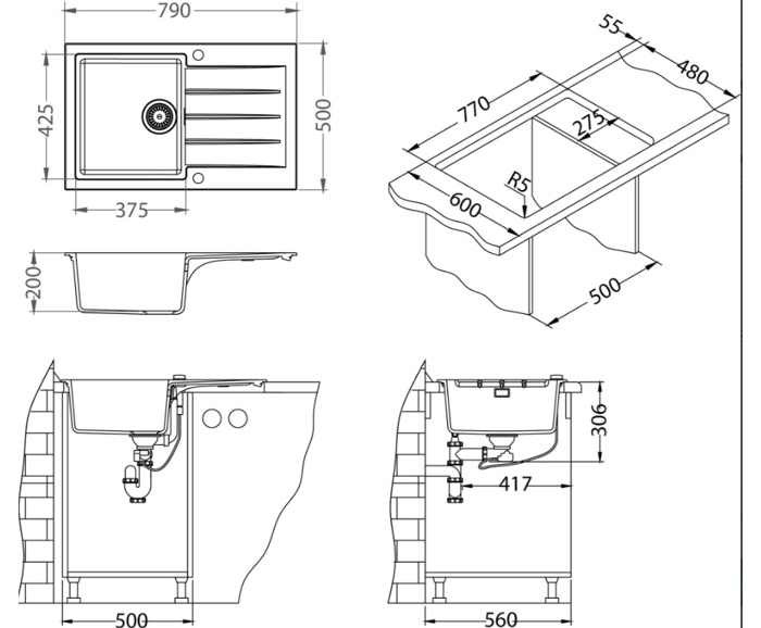 Fotogalerie Dřezový set Alveus: dřez Cadit 20 + baterie Mintas - výběr barev