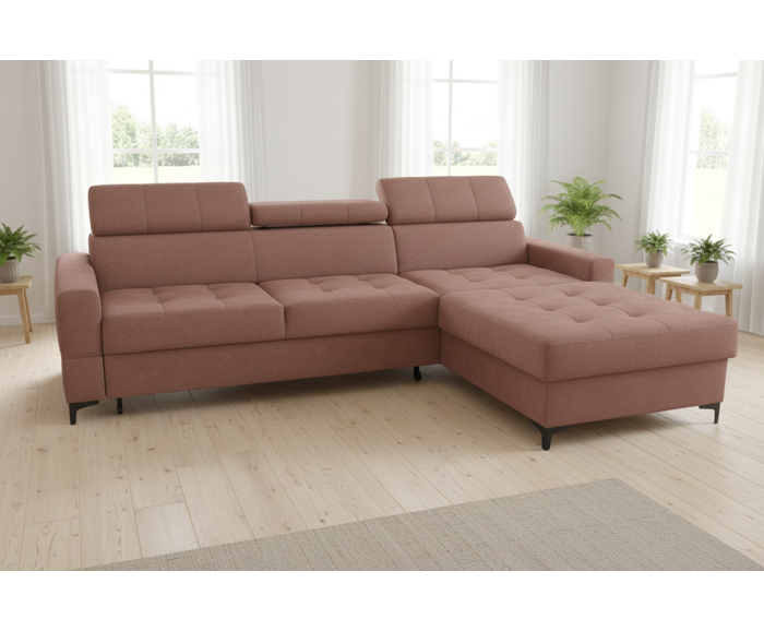 Fotogalerie Rohová sedací souprava Metrix I XXL HR pěna - růžová