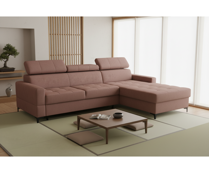 Fotogalerie Rohová sedací souprava Metrix I XXL HR pěna - růžová