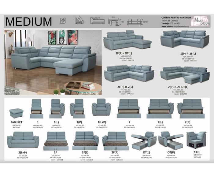 Fotogalerie Křeslo Medium - výběr potahů 