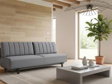 Fotogalerie Rozkládací pohovka na každodenní spaní s úložným prostorem 140 x 200 cm - Lunaro - šedá