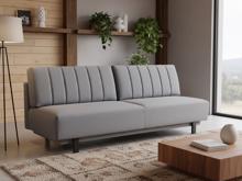 Fotogalerie Rozkládací pohovka na každodenní spaní s úložným prostorem 140 x 200 cm - Lunaro - šedá