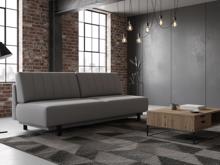 Fotogalerie Rozkládací pohovka na každodenní spaní s úložným prostorem 140 x 200 cm - Lunaro - šedá