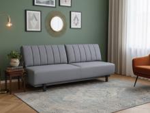 Fotogalerie Rozkládací pohovka na každodenní spaní s úložným prostorem 140 x 200 cm - Lunaro - šedá