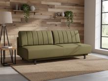 Fotogalerie Rozkládací pohovka na každodenní spaní s úložným prostorem 140 x 200 cm - Lunaro - olivová