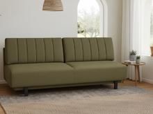 Fotogalerie Rozkládací pohovka na každodenní spaní s úložným prostorem 140 x 200 cm - Lunaro - olivová