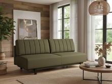 Fotogalerie Rozkládací pohovka na každodenní spaní s úložným prostorem 140 x 200 cm - Lunaro - olivová