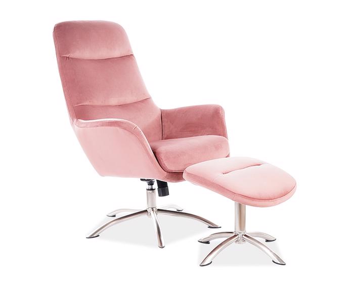 Fotogalerie Relaxační křeslo s podnožkou NIXON – antická růžová