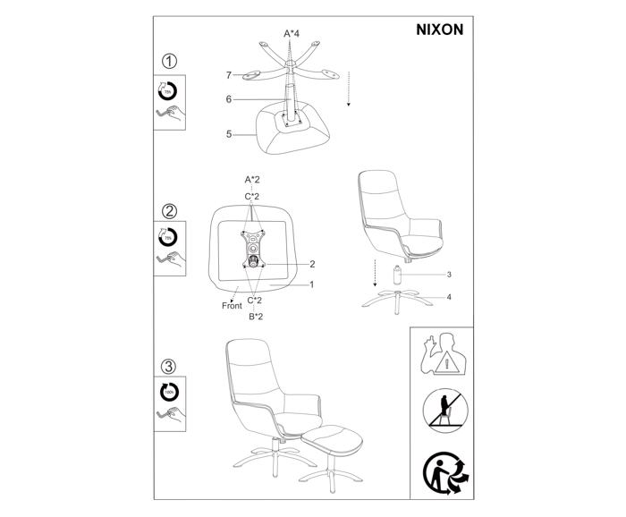 Fotogalerie Relaxační křeslo s podnožkou NIXON – antická růžová