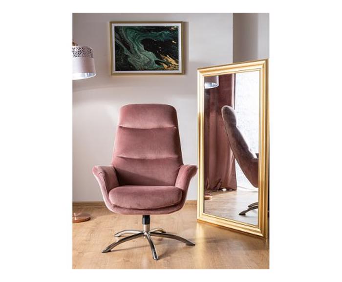 Fotogalerie Relaxační křeslo s podnožkou NIXON – antická růžová