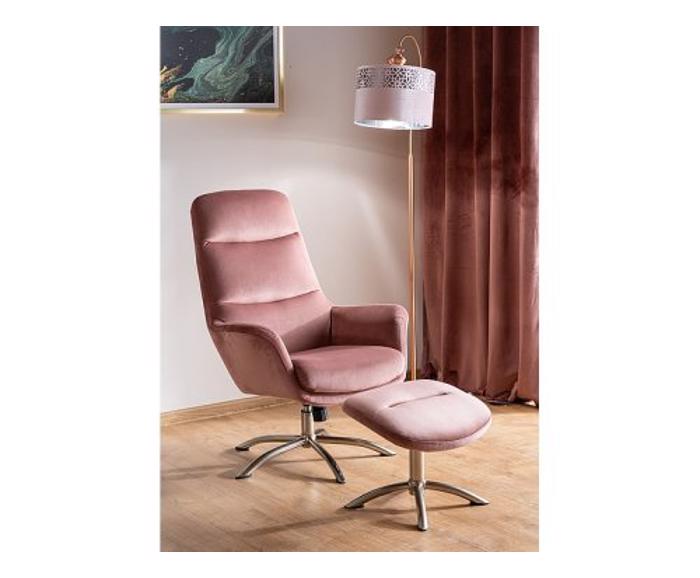 Fotogalerie Relaxační křeslo s podnožkou NIXON – antická růžová