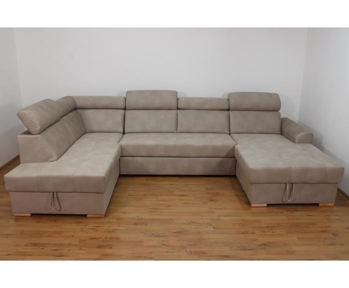 Rohová rozkládací sedací souprava do U - Aviro - Béžová - Levá