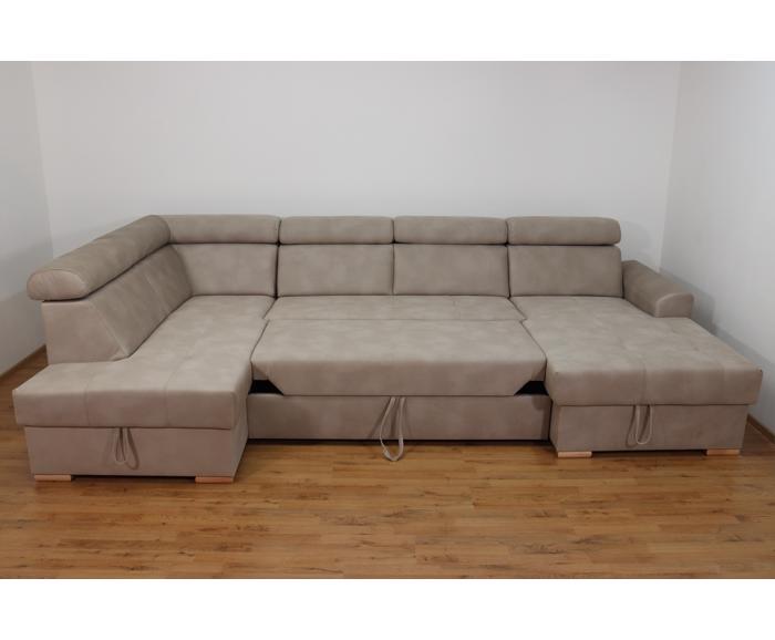 Rohová rozkládací sedací souprava do U - Aviro - Béžová - Levá