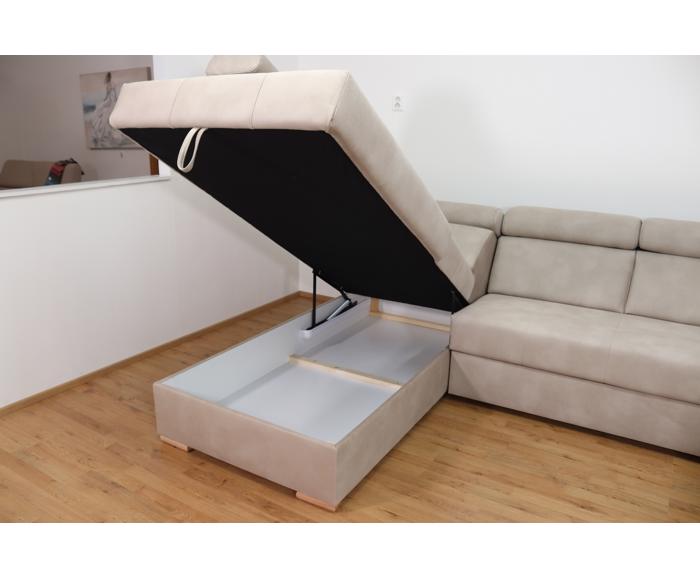 Rohová rozkládací sedací souprava do U - Aviro - Béžová - Levá