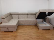 Fotogalerie Rohová rozkládací sedací souprava do U - Aviro - Béžová - Levá 