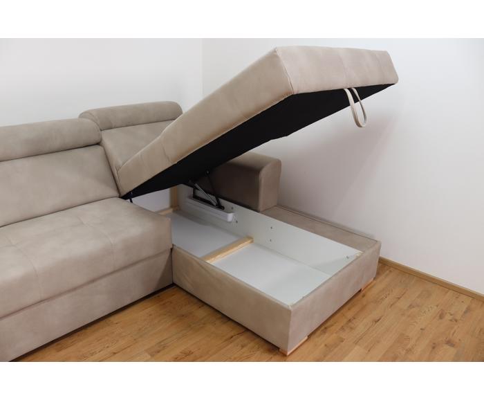 Rohová rozkládací sedací souprava do U - Aviro - Béžová - Levá