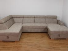 Fotogalerie Rohová rozkládací sedací souprava do U - Aviro - Béžová - Levá 