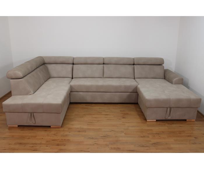 Rohová rozkládací sedací souprava do U - Aviro - Béžová - Levá