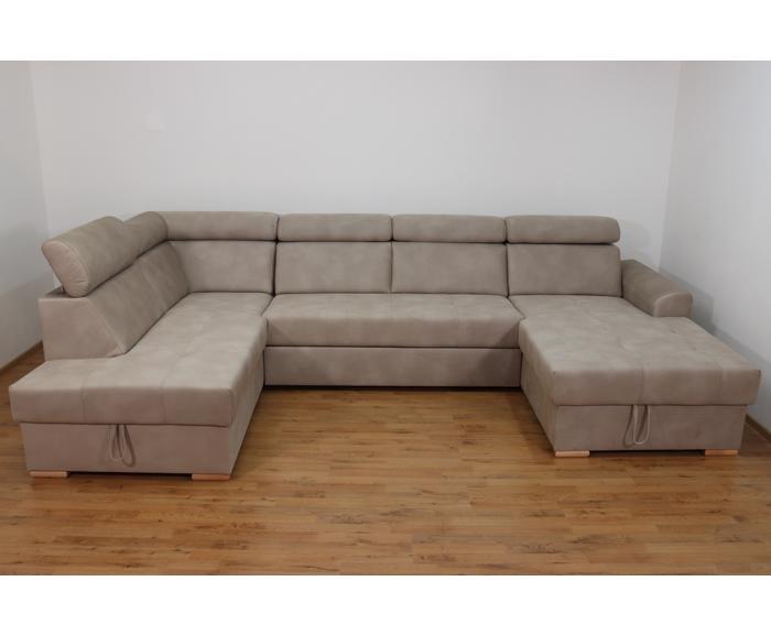 Rohová rozkládací sedací souprava do U - Aviro - Béžová - Levá