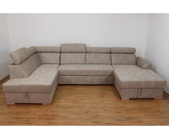 Rohová rozkládací sedací souprava do U - Aviro - Béžová - Levá