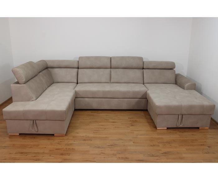 Rohová rozkládací sedací souprava do U - Aviro - Béžová - Levá