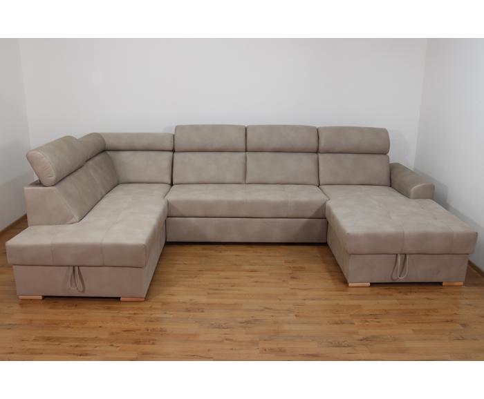 Rohová rozkládací sedací souprava do U - Aviro - Béžová - Levá