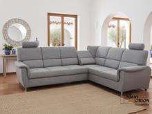 Fotogalerie Rohová rozkládací sedací souprava s úložným prostorem a posuvnou funkcí relax Demo pravá - Světle šedá 