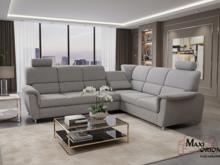 Fotogalerie Rohová rozkládací sedací souprava s úložným prostorem a posuvnou funkcí relax Demo pravá - Světle šedá 