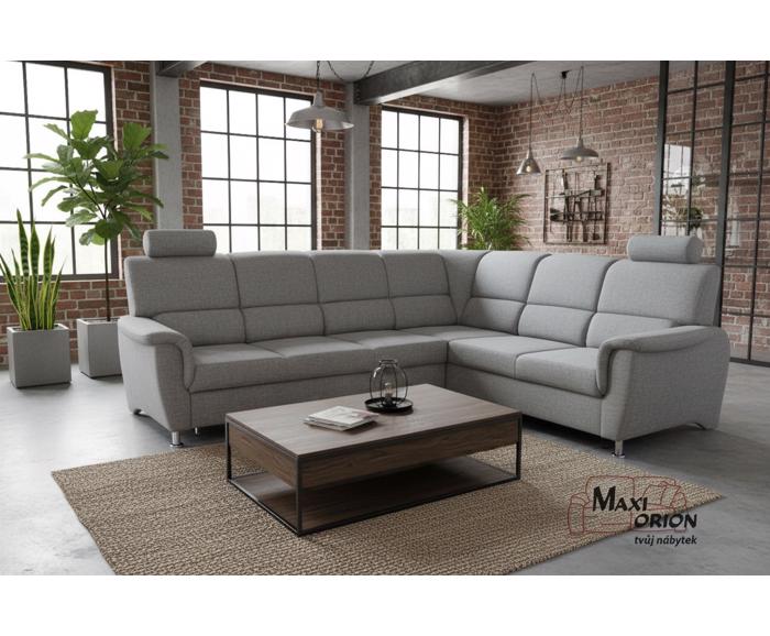 Fotogalerie Rohová rozkládací sedací souprava s úložným prostorem a posuvnou funkcí relax Demo pravá - Světle šedá 