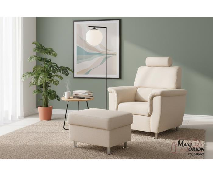 I takto může vypadat Vaše křeslo Demo doplněno taburetem - centrum pohodlí a elegance