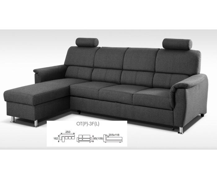 Fotogalerie Rozkládací sedací souprava s úložným prostorem Demo pravá - Tmavě šedá