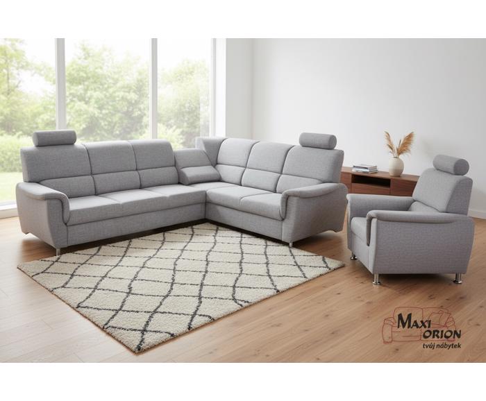 K sedací soupravě Demo lze doobjednat také křeslo a taburet Demo – ukázková sestava