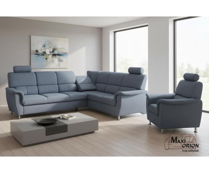 K sedací soupravě Demo lze doobjednat také křeslo a taburet Demo – ukázková sestava